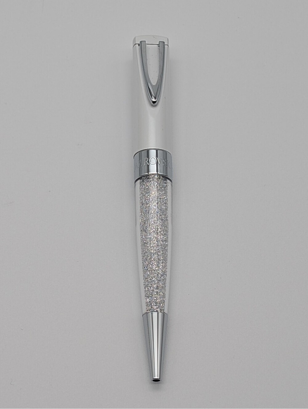 Swarovski Crystalline Ballpoint Pen - Glossy White & Crystal Barrel - No Box
